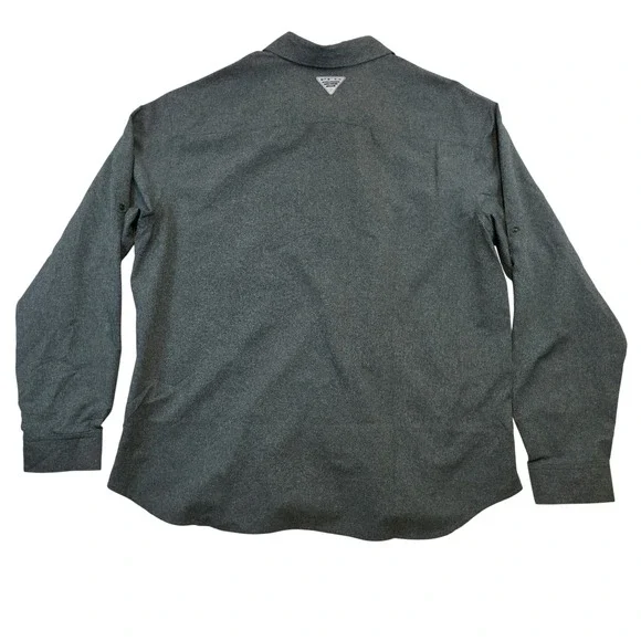 Columbia Men's Long Sleeve Button Up Shirt XL/TG Grey PFG Omni Outdoor Fishing - Picture 5 of 9